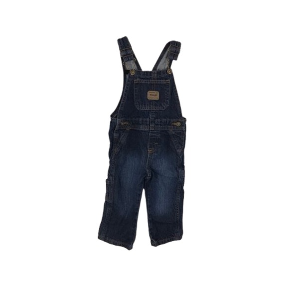 Wrangler Denim Overalls Kids Vintage Style Bib Overalls Classic Casual Size 12M - Picture 1 of 2